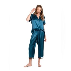 Lilac & London Satin Teal pJ set